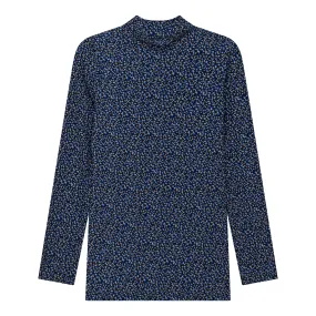 top l/s turtleneck printed - blue print