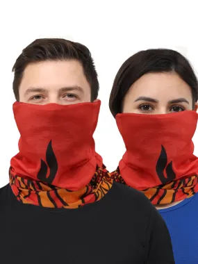 UrGear Men Women Unisex Adults and Kids Black Red Printed Bamboo Anti Microbial Multipurpose FREE SIZE Bandana