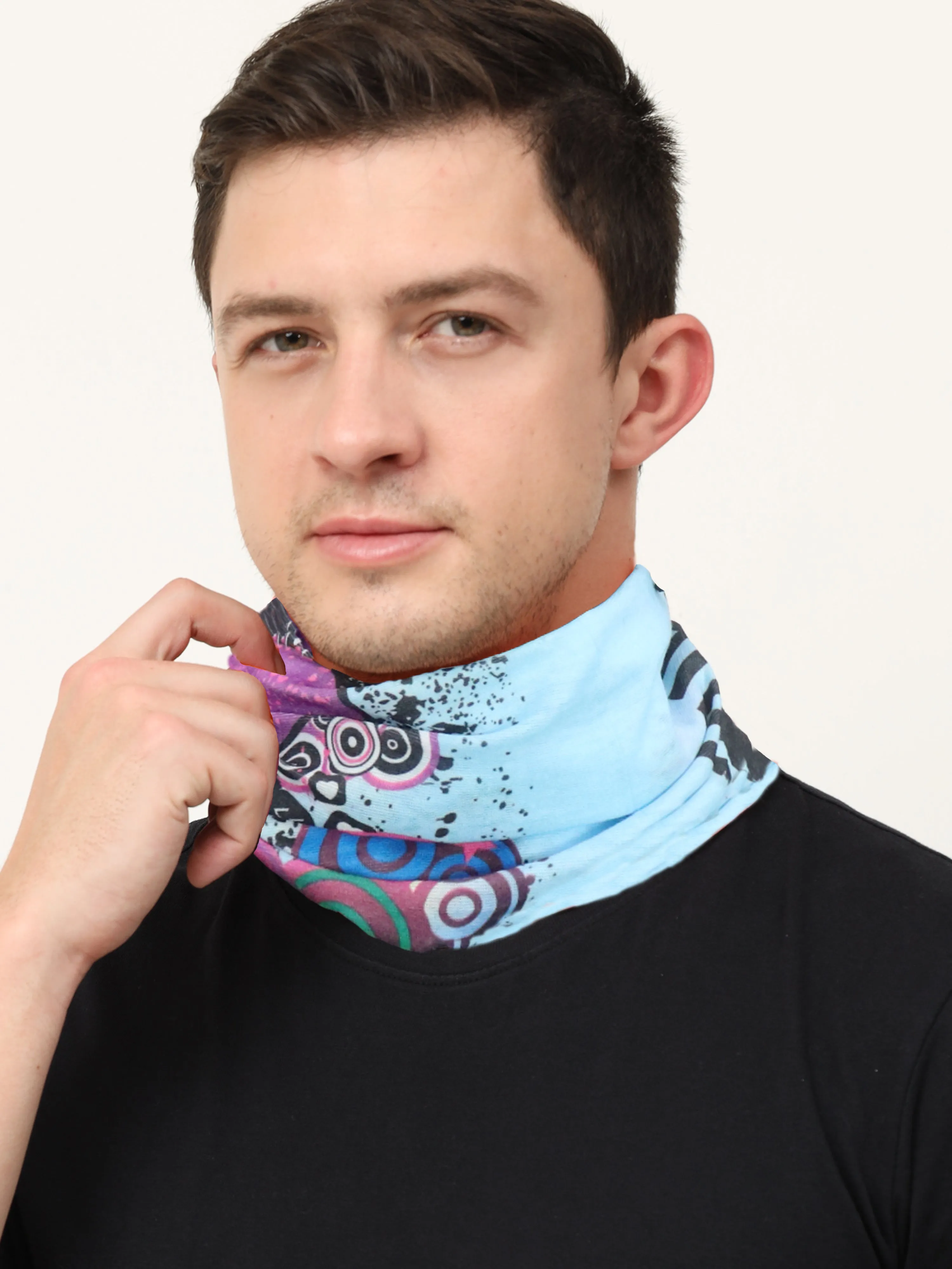 UrGear Men Women Unisex Adults and Kids Blue Printed Bamboo Anti Microbial Multipurpose FREE SIZE Bandana