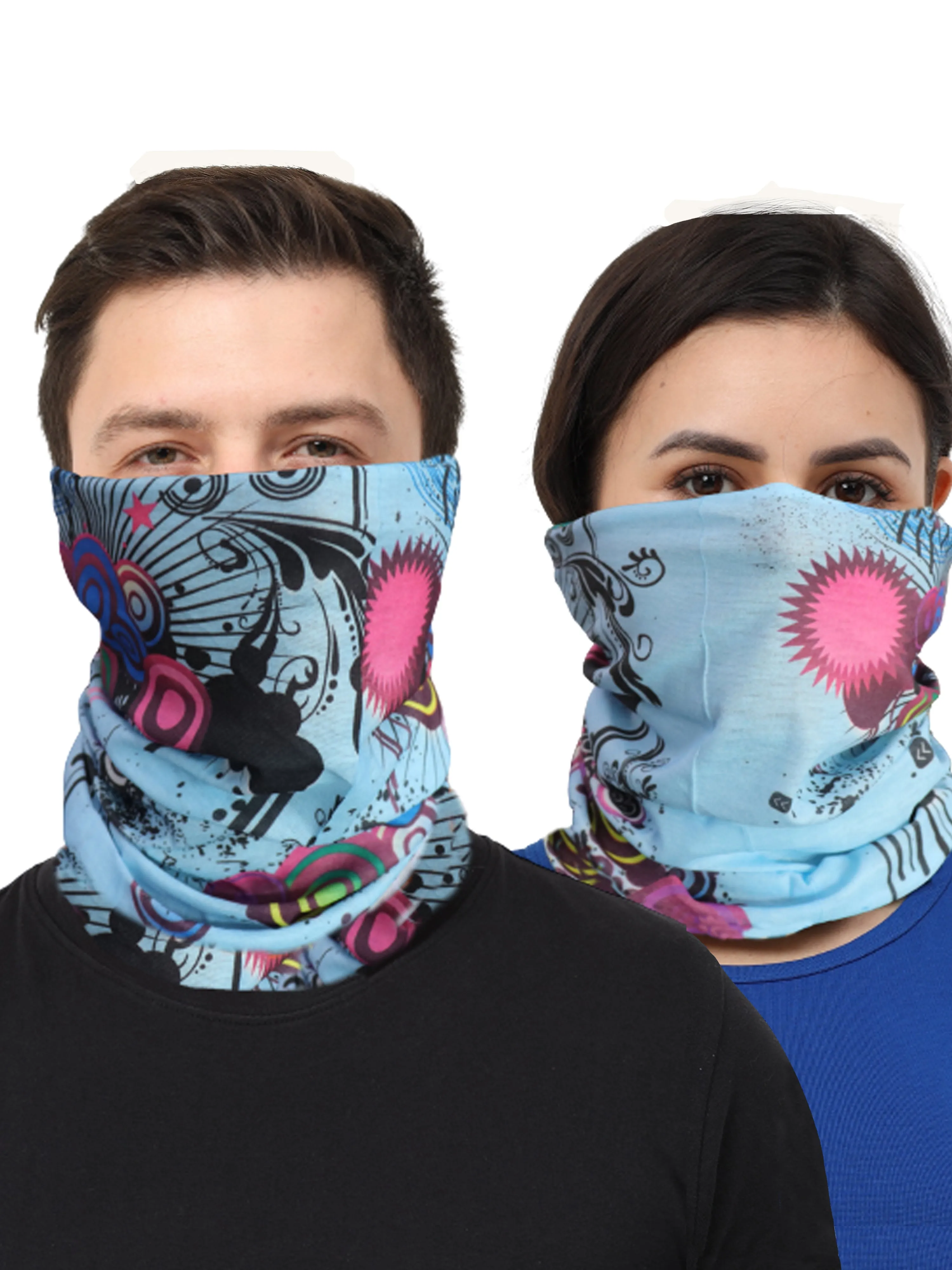 UrGear Men Women Unisex Adults and Kids Blue Printed Bamboo Anti Microbial Multipurpose FREE SIZE Bandana