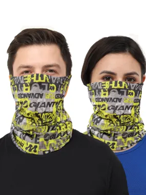 UrGear Men Women Unisex Adults and Kids Grey Yellow Printed Bamboo Anti Microbial Multipurpose FREE SIZE Bandana