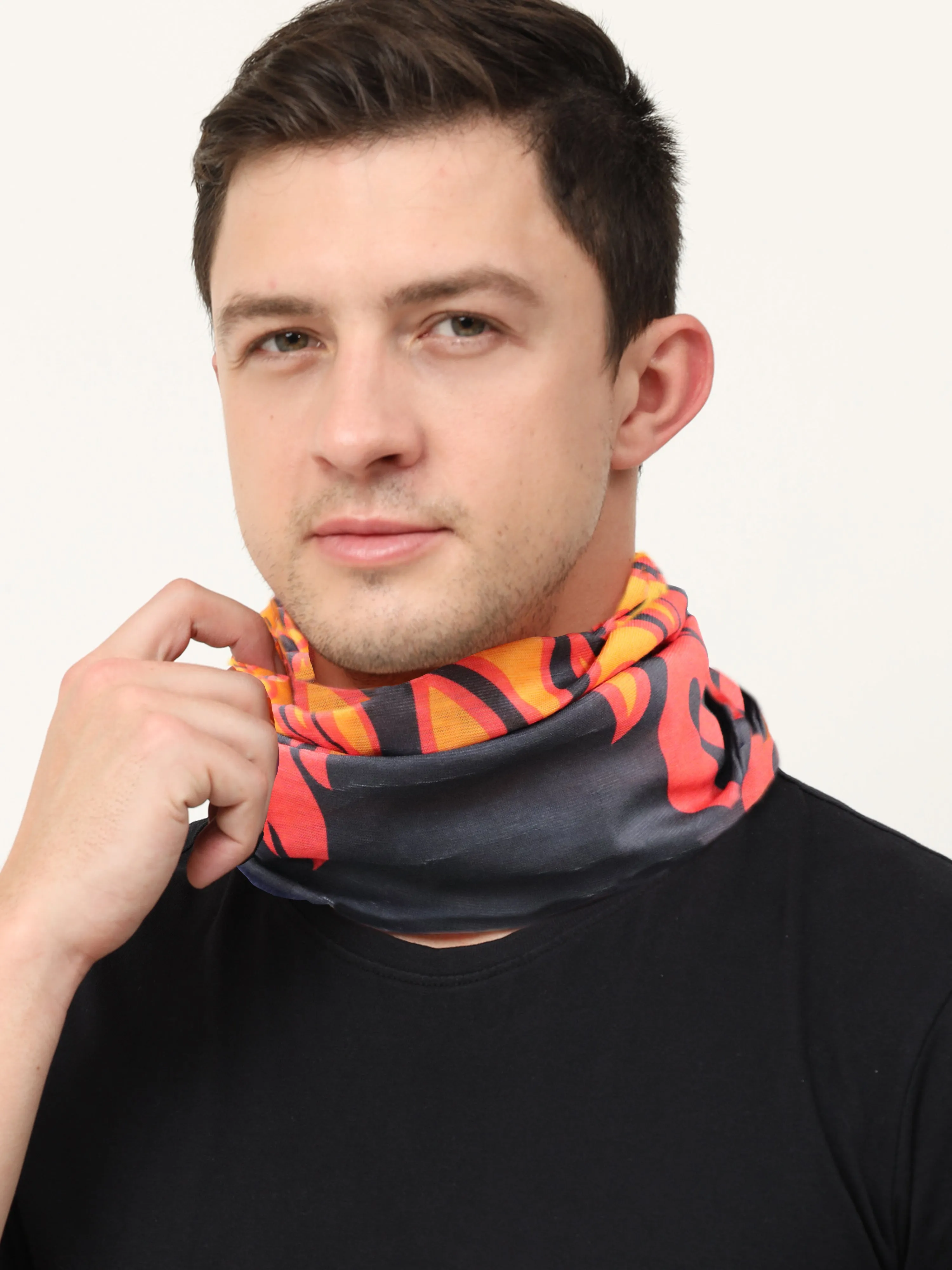 UrGear Men Women Unisex Adults and Kids Red Black Printed Bamboo Anti Microbial Multipurpose FREE SIZE Bandana Online India - urgear.