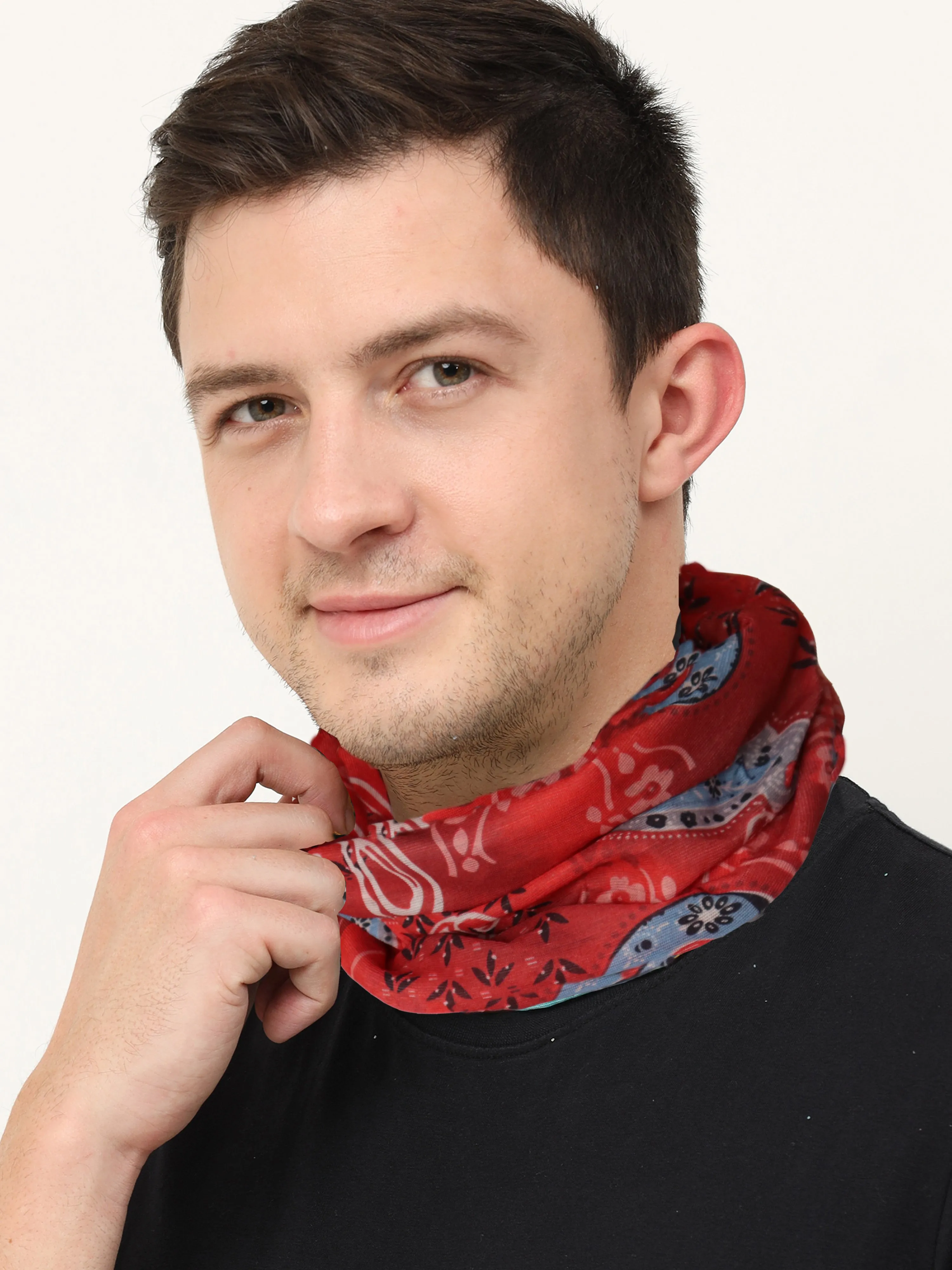 UrGear Men Women Unisex Adults and Kids Red Printed Bamboo Anti Microbial Multipurpose FREE SIZE Bandana