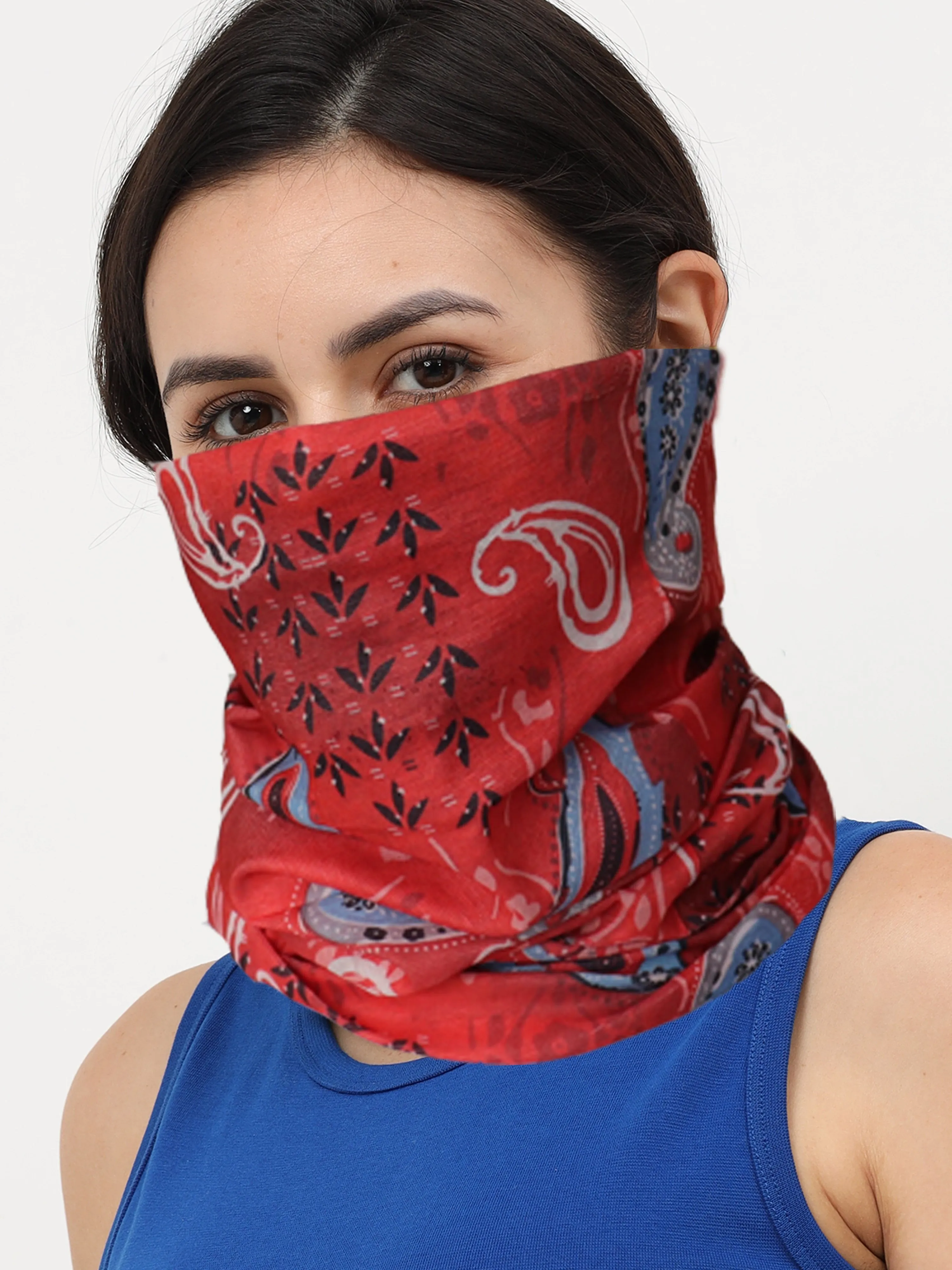 UrGear Men Women Unisex Adults and Kids Red Printed Bamboo Anti Microbial Multipurpose FREE SIZE Bandana