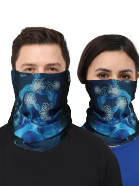 UrGear Unisex Adults and Kids Blue Printed Bamboo Anti Microbial Multipurpose FREE SIZE Bandana