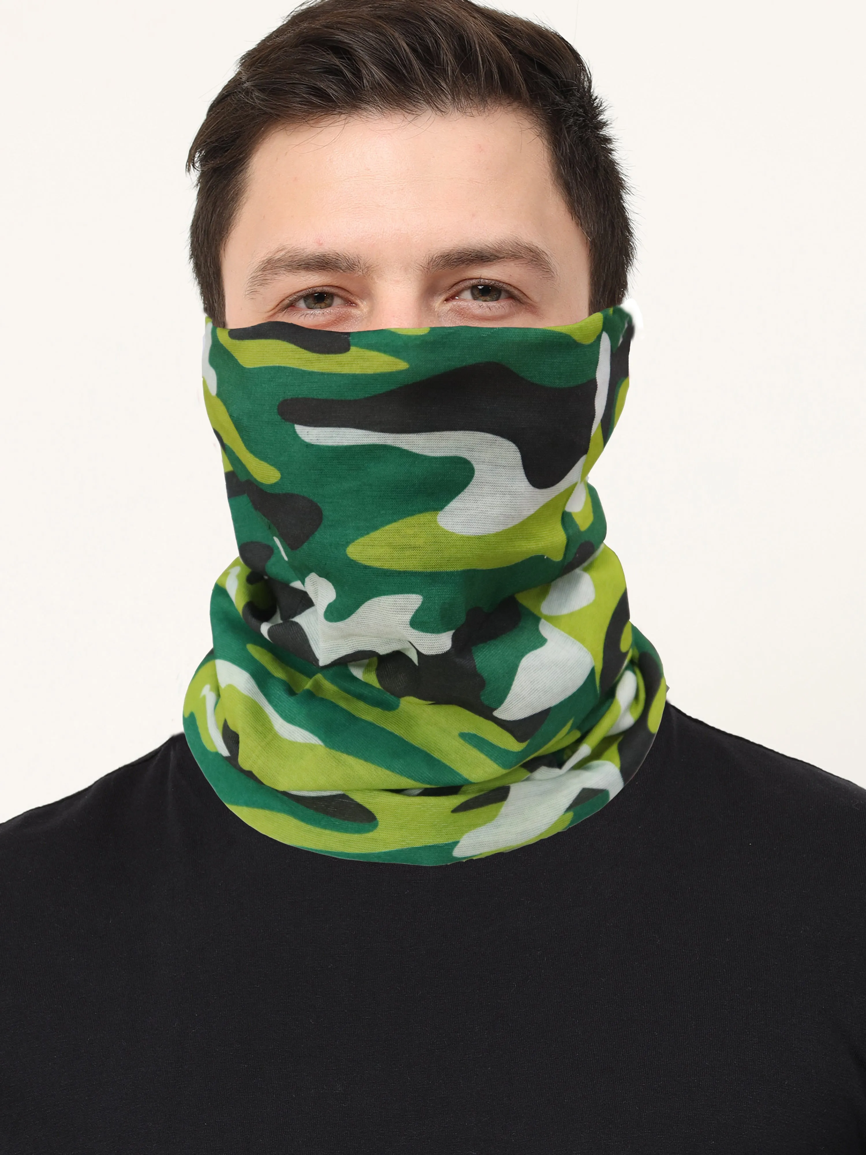 UrGear Unisex Adults and Kids Green Camo Printed Bamboo Anti Microbial Multipurpose FREE SIZE Bandana