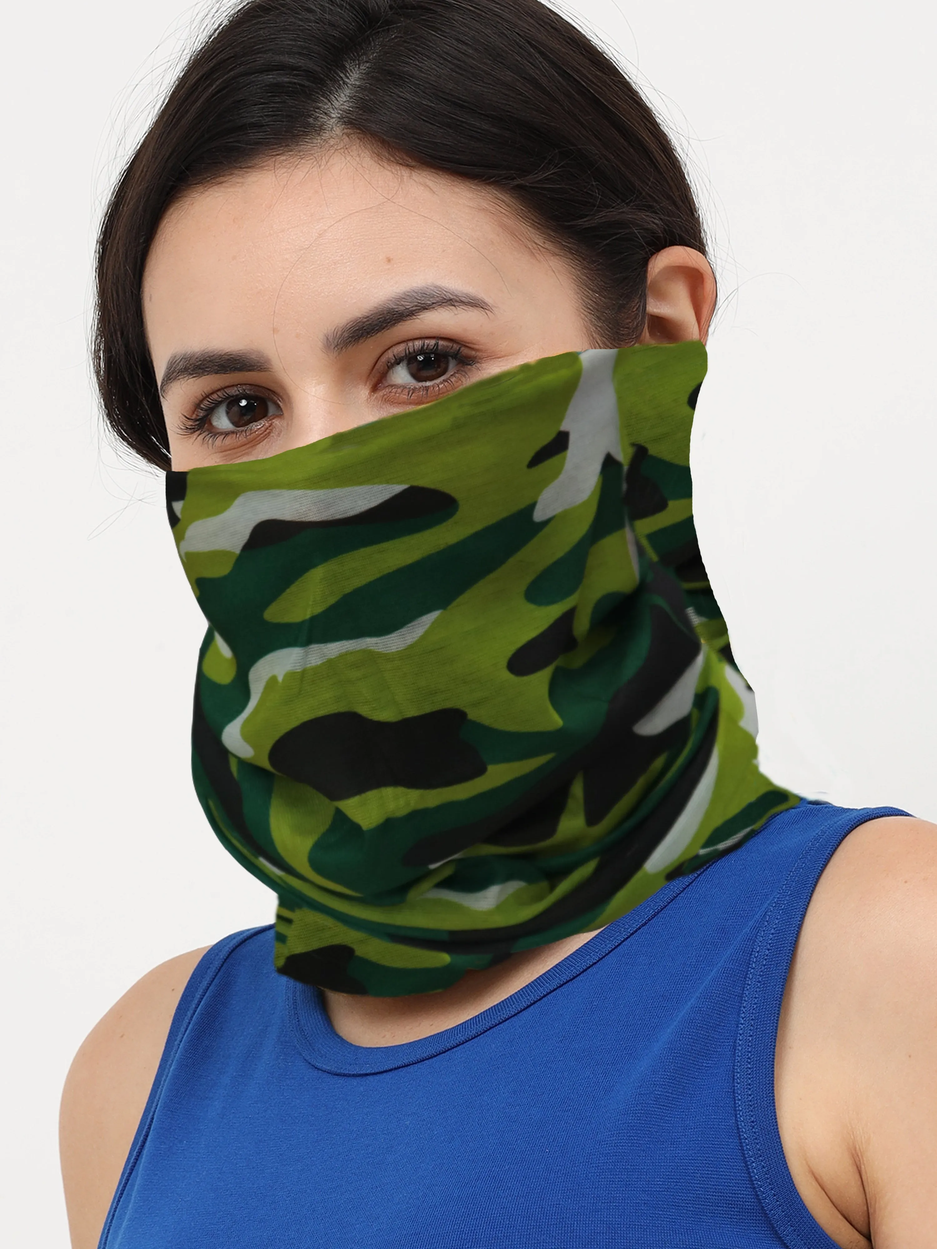 UrGear Unisex Adults and Kids Green Camo Printed Bamboo Anti Microbial Multipurpose FREE SIZE Bandana