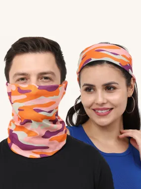 UrGear Unisex Adults and Kids Pink Camo Printed Bamboo Anti Microbial Multipurpose FREE SIZE Bandana