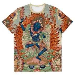 Vajravarahi (Krodha Kali) Tibetan-Chinese Vajrayana Buddhist Tantric Goddess Thangka Antique Vintage Folk Mythology Mahayana Art Tee T-Shirt