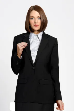 Women's Black Optiweave Polywool Stretch Blazer