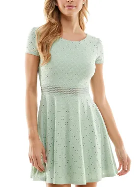 Women's Eyelet Dress,Light Green