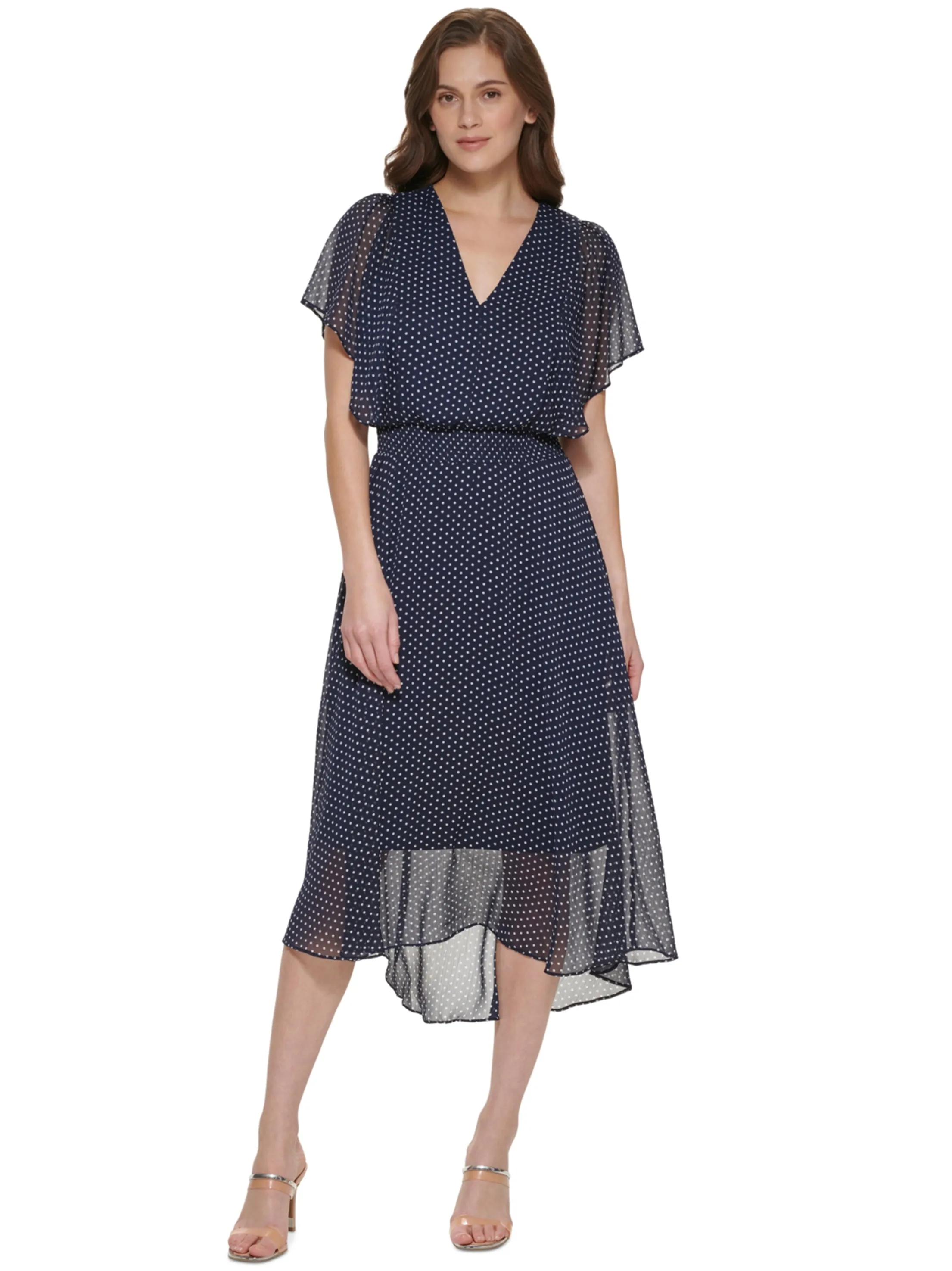 Women's Polka Dot Dress,Navy