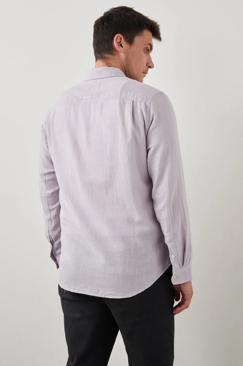 Wyatt Long Sleeve Button Up Shirt in Lavender